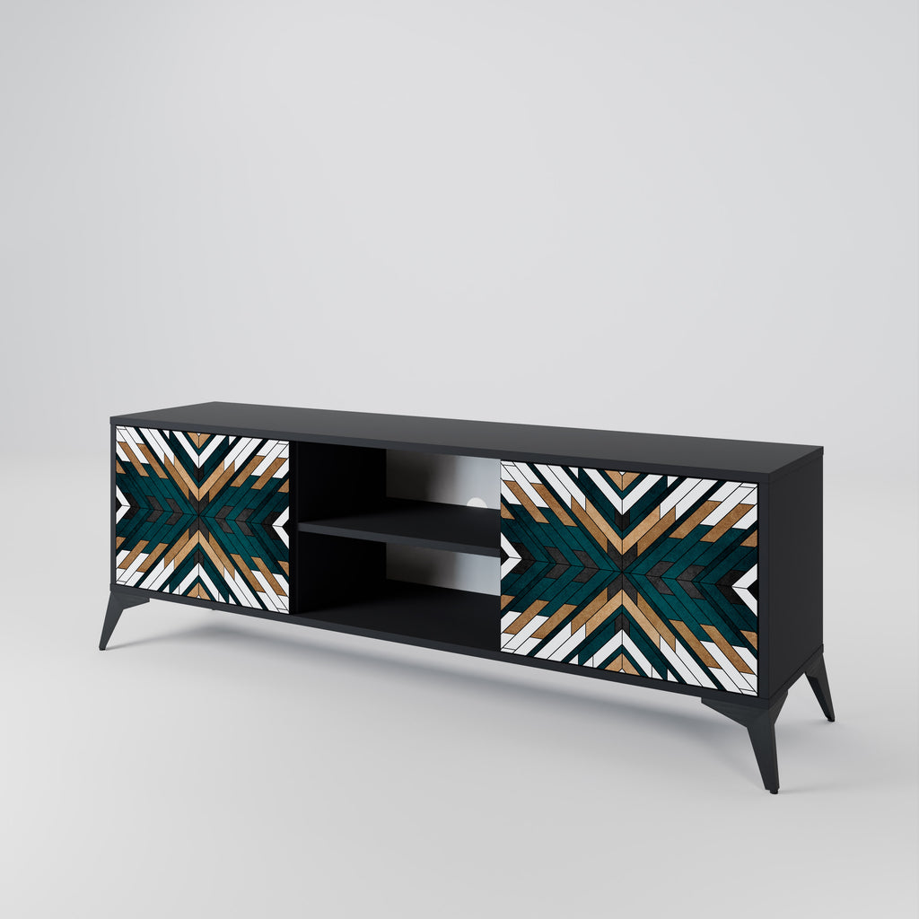 ARTISTIC GEOMETRY 2-dörrars TV-bänk i svart finish