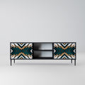 ARTISTIC GEOMETRY 2-Door TV Stand in Black Finish