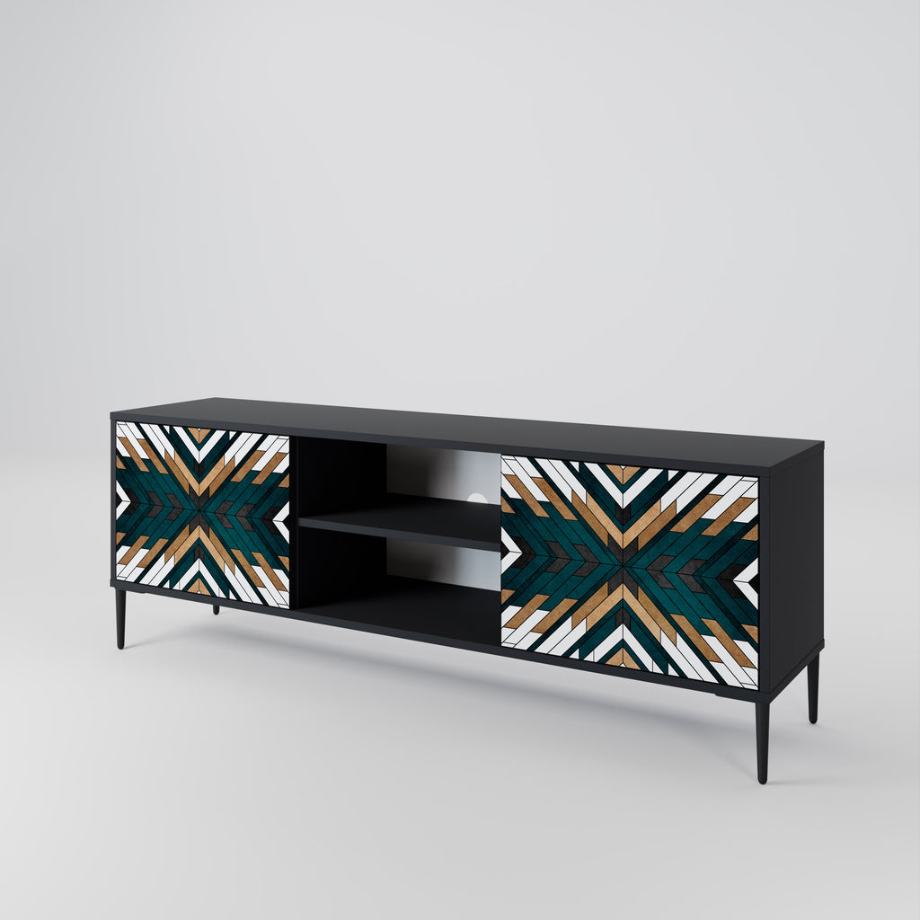 ARTISTIC GEOMETRY 2-dörrars TV-bänk i svart finish