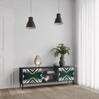 ARTISTIC GEOMETRY 2-Door TV Stand in Black Finish