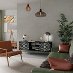 DIMENSION DELIGHTS 2-Door TV Stand in Black Finish