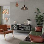 DIMENSION DELIGHTS 2-Door TV Stand in Black Finish