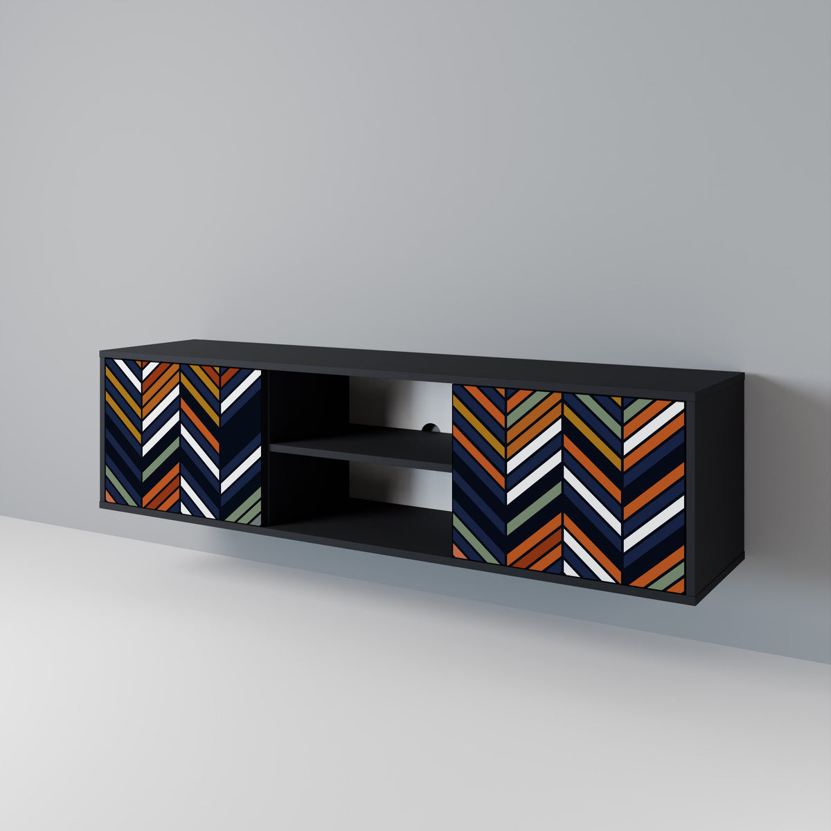 VIBRANT PATCHWORK TV-bänk med två dörrar