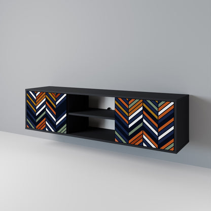 VIBRANT PATCHWORK 2-dörrars TV-ställ i svart finish