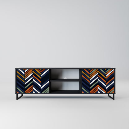 VIBRANT PATCHWORK 2-dörrars TV-ställ i svart finish