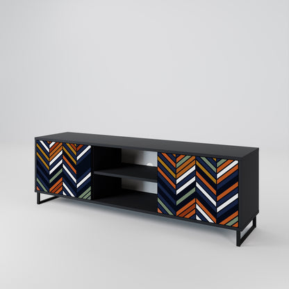 VIBRANT PATCHWORK 2-dörrars TV-ställ i svart finish