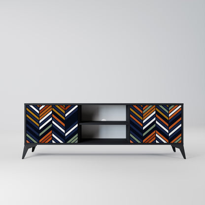 VIBRANT PATCHWORK 2-dörrars TV-ställ i svart finish
