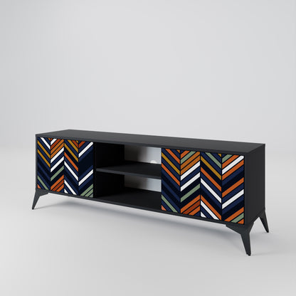 VIBRANT PATCHWORK 2-dörrars TV-ställ i svart finish