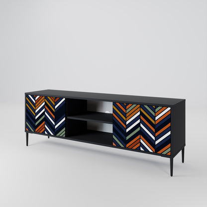 VIBRANT PATCHWORK 2-dörrars TV-ställ i svart finish