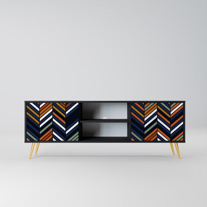 VIBRANT PATCHWORK 2-dörrars TV-ställ i svart finish