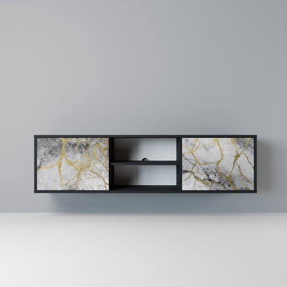 TIMELESS GLIDE 2-dörrars TV-bänk i svart finish