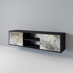 TIMELESS GLIDE 2-Door TV Stand in Black Finish