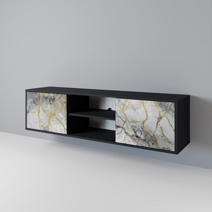TIMELESS GLIDE 2-dörrars TV-bänk i svart finish