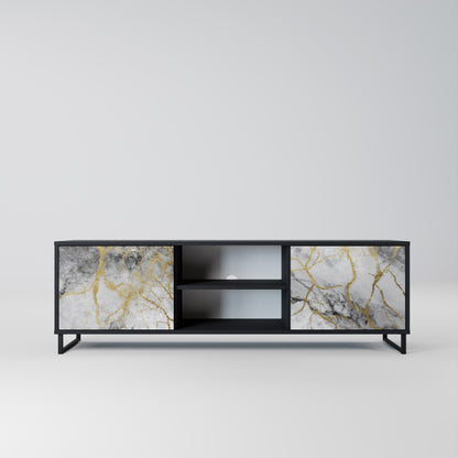 TIMELESS GLIDE 2-dörrars TV-bänk i svart finish