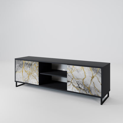 TIMELESS GLIDE 2-dörrars TV-bänk i svart finish