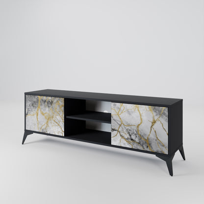 TIMELESS GLIDE 2-dörrars TV-bänk i svart finish