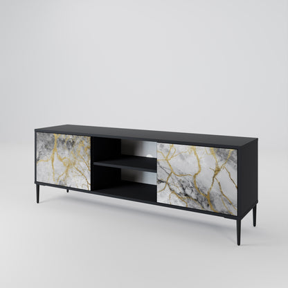 TIMELESS GLIDE 2-dörrars TV-bänk i svart finish
