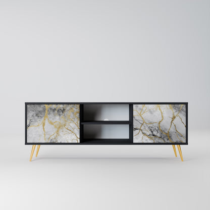 TIMELESS GLIDE 2-dörrars TV-bänk i svart finish