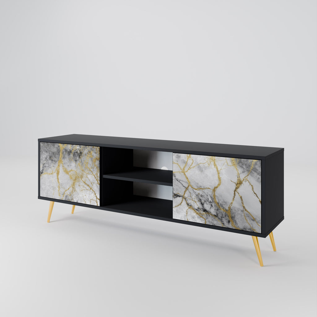 TIMELESS GLIDE 2-dörrars TV-bänk i svart finish