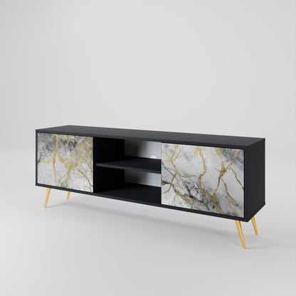 TIMELESS GLIDE 2-dörrars TV-bänk i svart finish