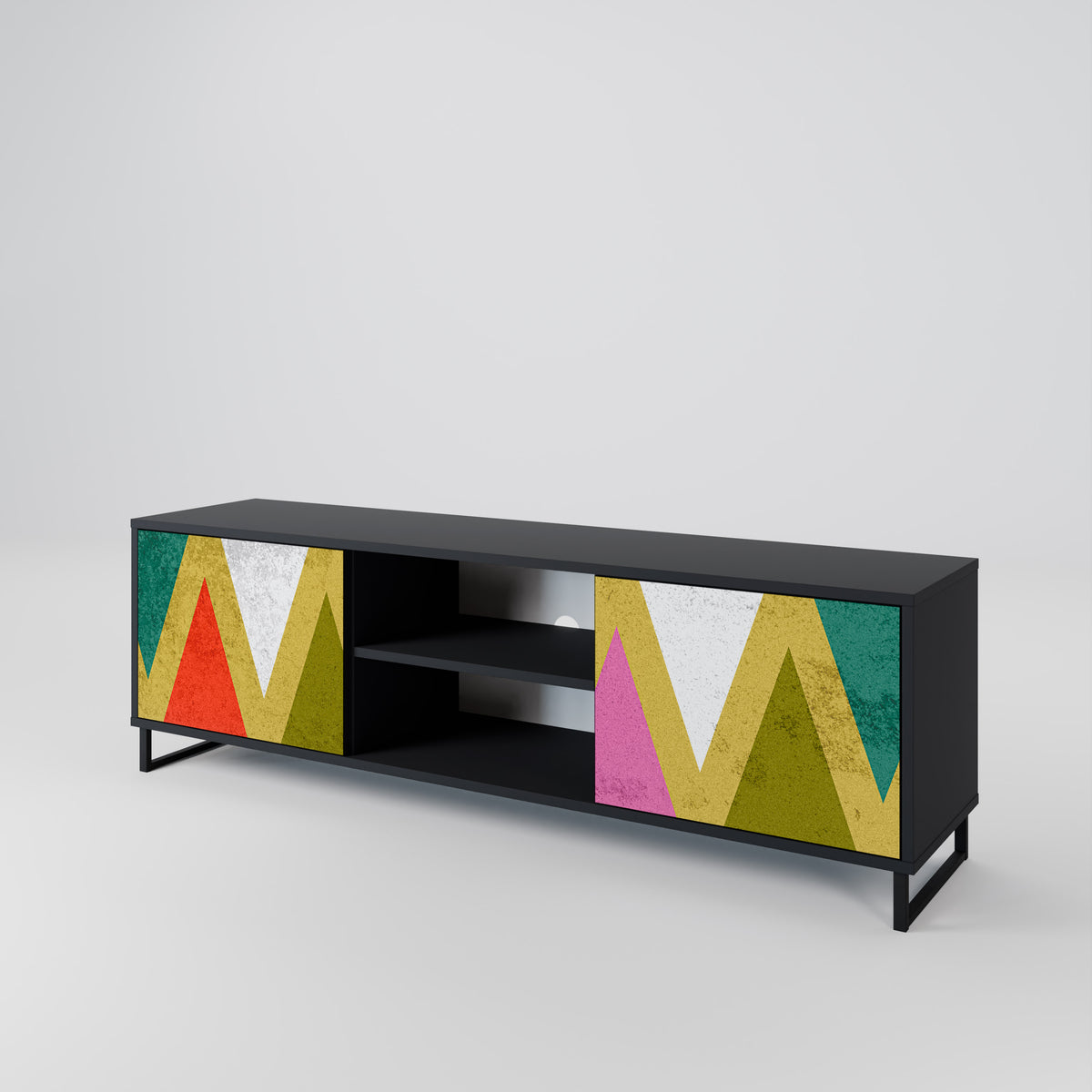 COLORFUL TRIANGLES TV-bänk med två dörrar