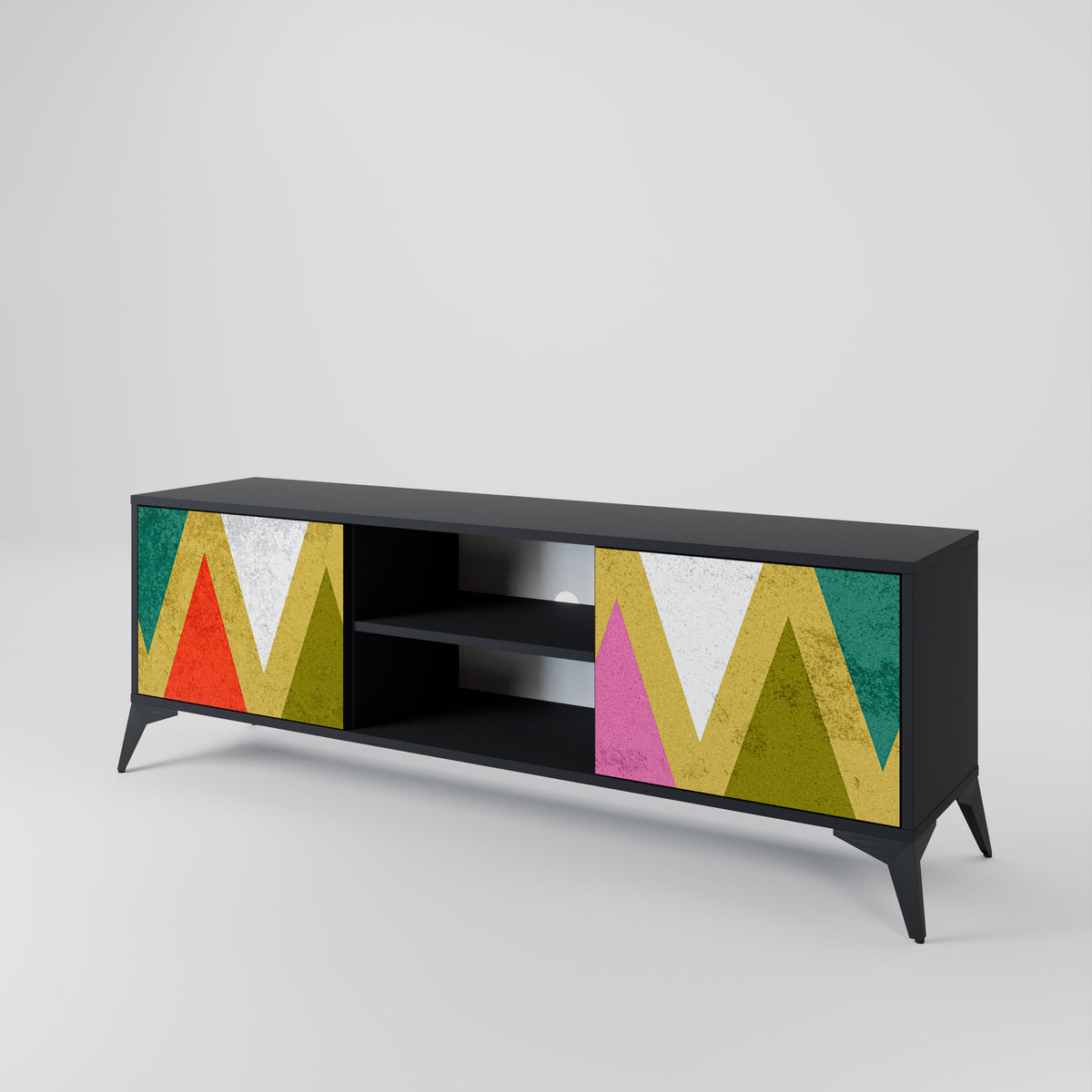 COLORFUL TRIANGLES TV-bänk med två dörrar