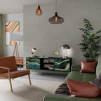 GOLDRUSH ODYSSEY 2-Door TV Stand in Black Finish