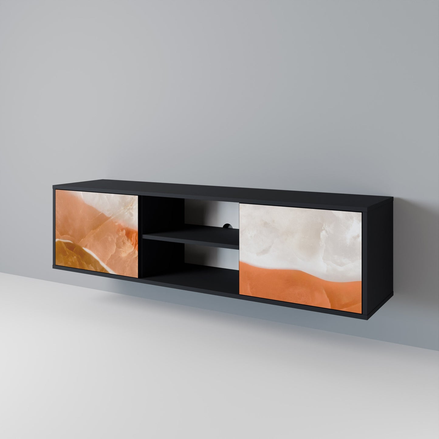 SANDHILLS SPLENDOR 2-dörrars TV-bänk i svart finish