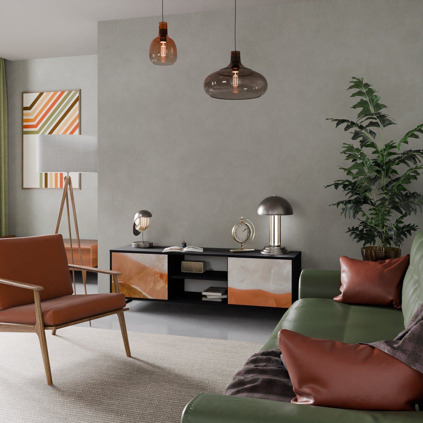SANDHILLS SPLENDOR 2-dörrars TV-bänk i svart finish