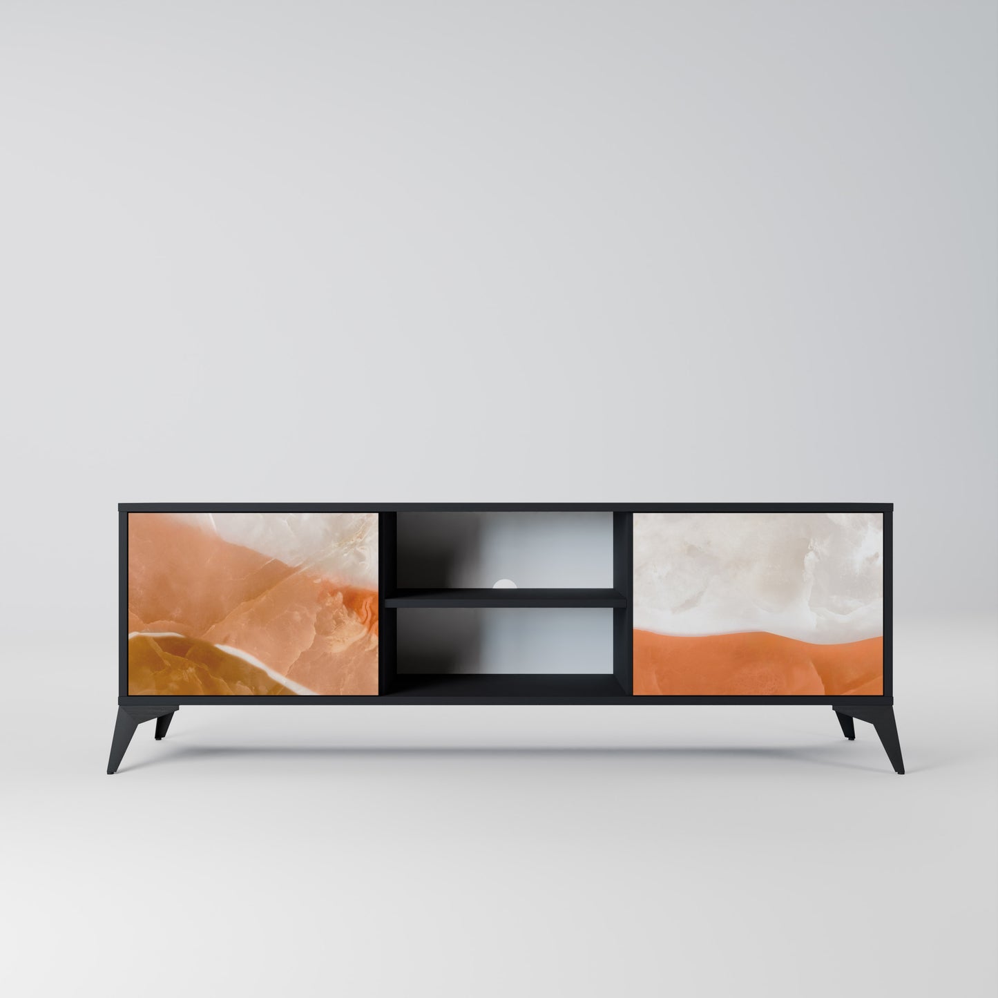 SANDHILLS SPLENDOR 2-dörrars TV-bänk i svart finish