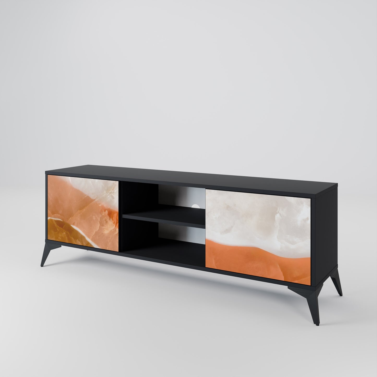 SANDHILLS SPLENDOR 2-dörrars TV-bänk i svart finish
