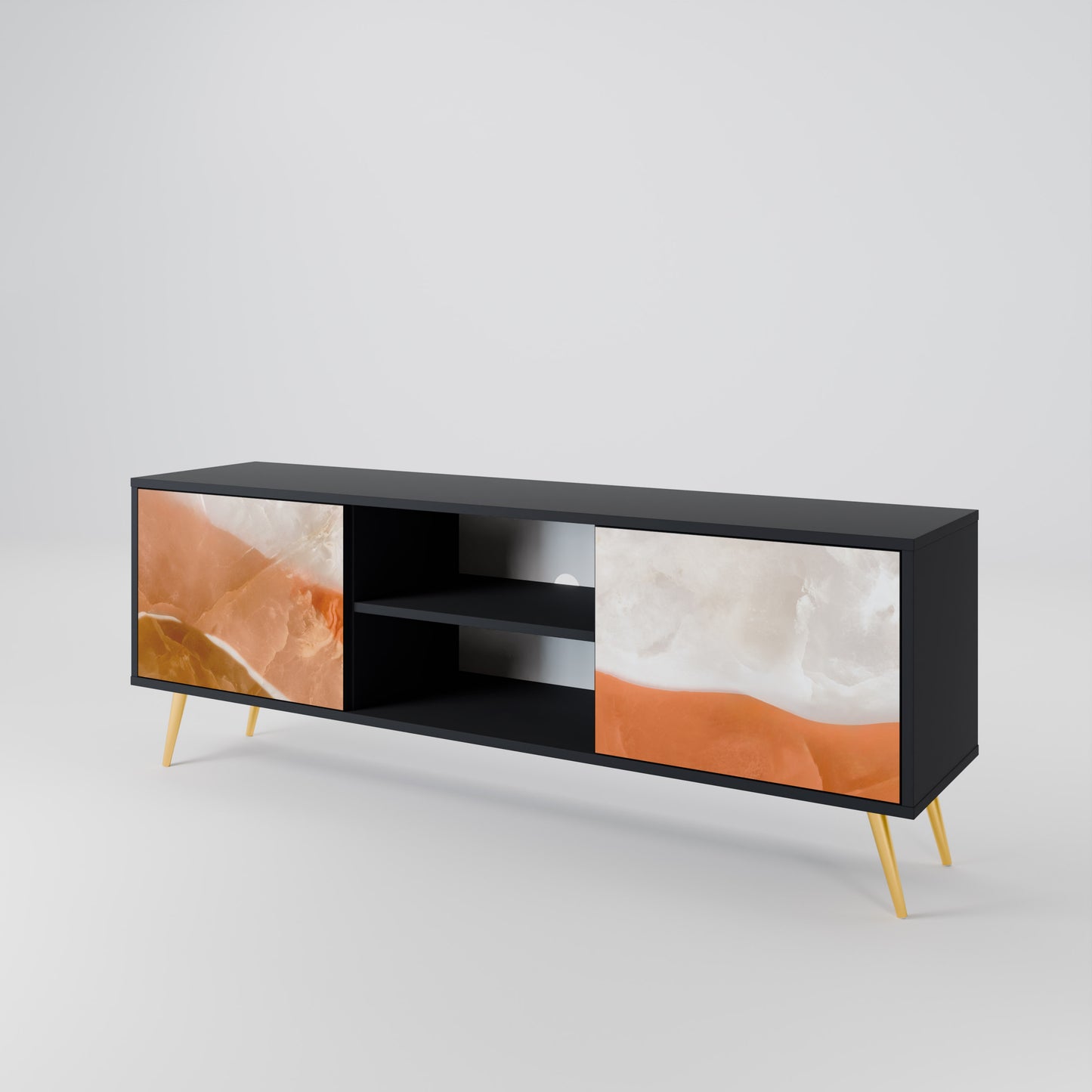 SANDHILLS SPLENDOR 2-dörrars TV-bänk i svart finish