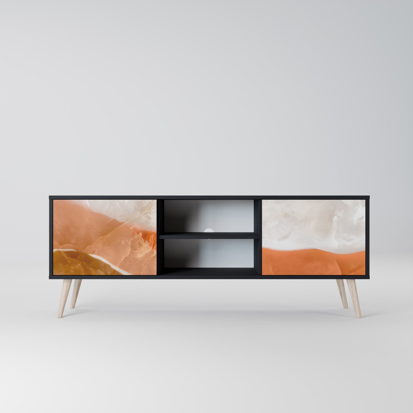SANDHILLS SPLENDOR 2-dörrars TV-bänk i svart finish