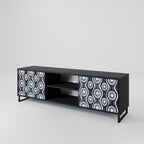 GRAPHITE EYES 2-Door TV Stand in Black Finish