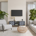 GRAPHITE EYES 2-Door TV Stand in Black Finish