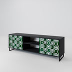 GREEN EYES 2-Door TV Stand in Black Finish