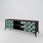 GREEN EYES 2-Door TV Stand in Black Finish
