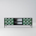 GREEN EYES 2-Door TV Stand in Black Finish