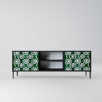 GREEN EYES 2-Door TV Stand in Black Finish