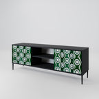 GREEN EYES 2-Door TV Stand in Black Finish