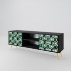 GREEN EYES 2-Door TV Stand in Black Finish
