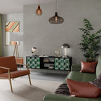 GREEN EYES 2-Door TV Stand in Black Finish