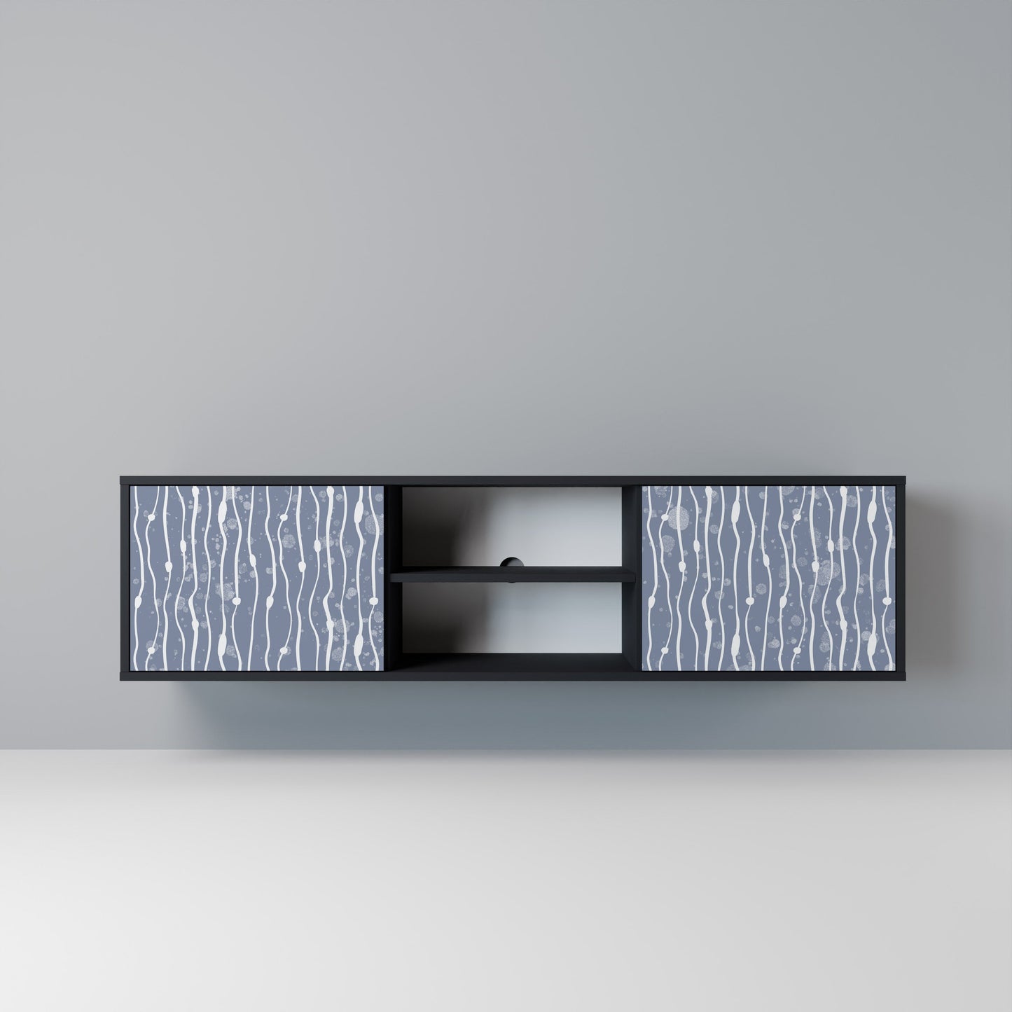 GRAPHITE RAIN 2-dörrars TV-bänk i svart finish