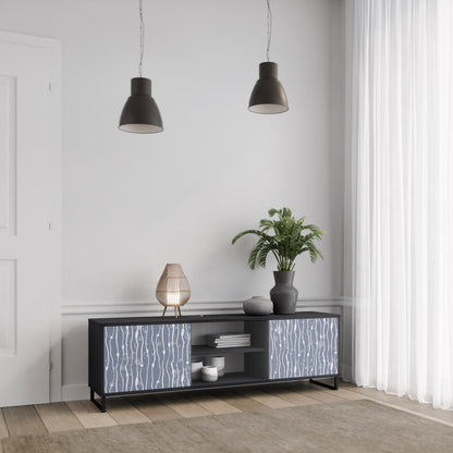 GRAPHITE RAIN 2-dörrars TV-bänk i svart finish