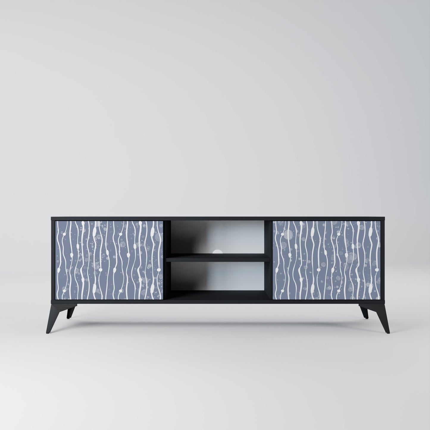 GRAPHITE RAIN 2-dörrars TV-bänk i svart finish