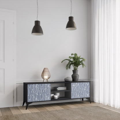 GRAPHITE RAIN 2-dörrars TV-bänk i svart finish