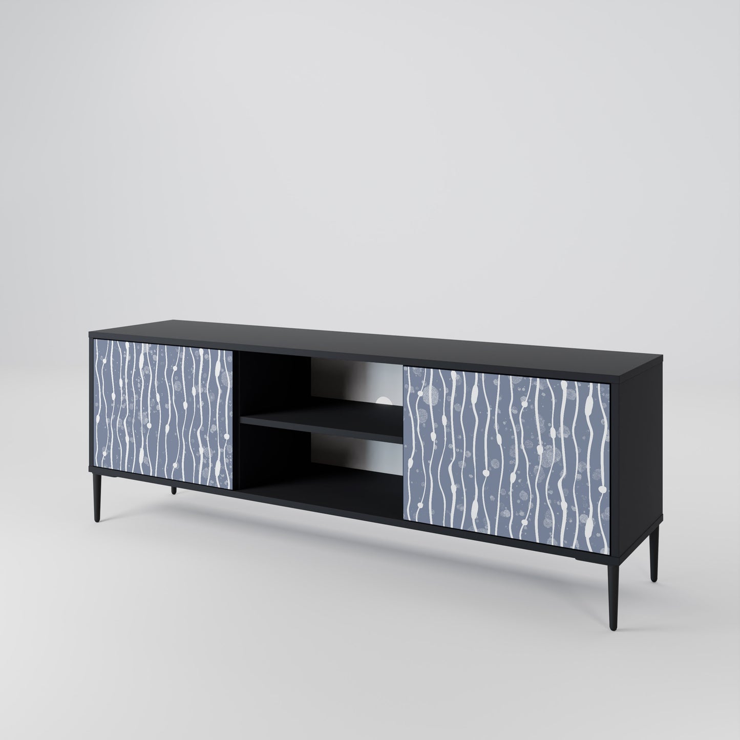 GRAPHITE RAIN 2-dörrars TV-bänk i svart finish