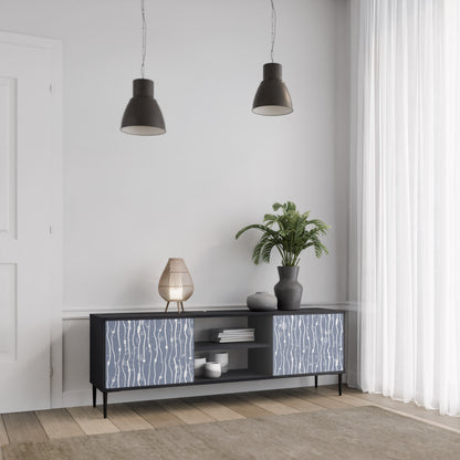GRAPHITE RAIN 2-dörrars TV-bänk i svart finish