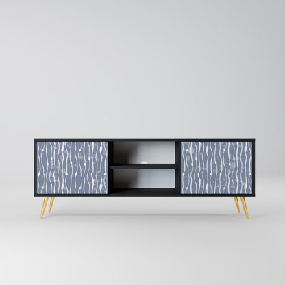 GRAPHITE RAIN 2-dörrars TV-bänk i svart finish