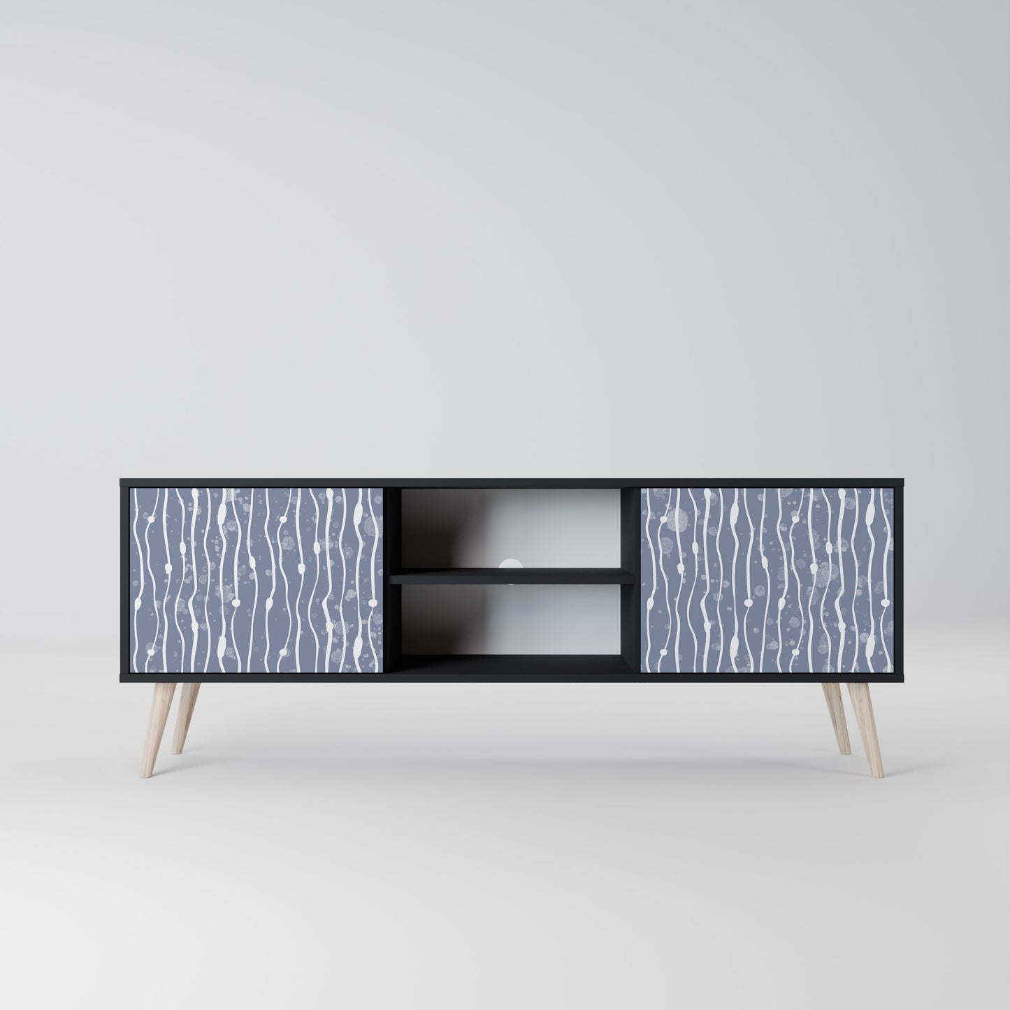 GRAPHITE RAIN 2-dörrars TV-bänk i svart finish